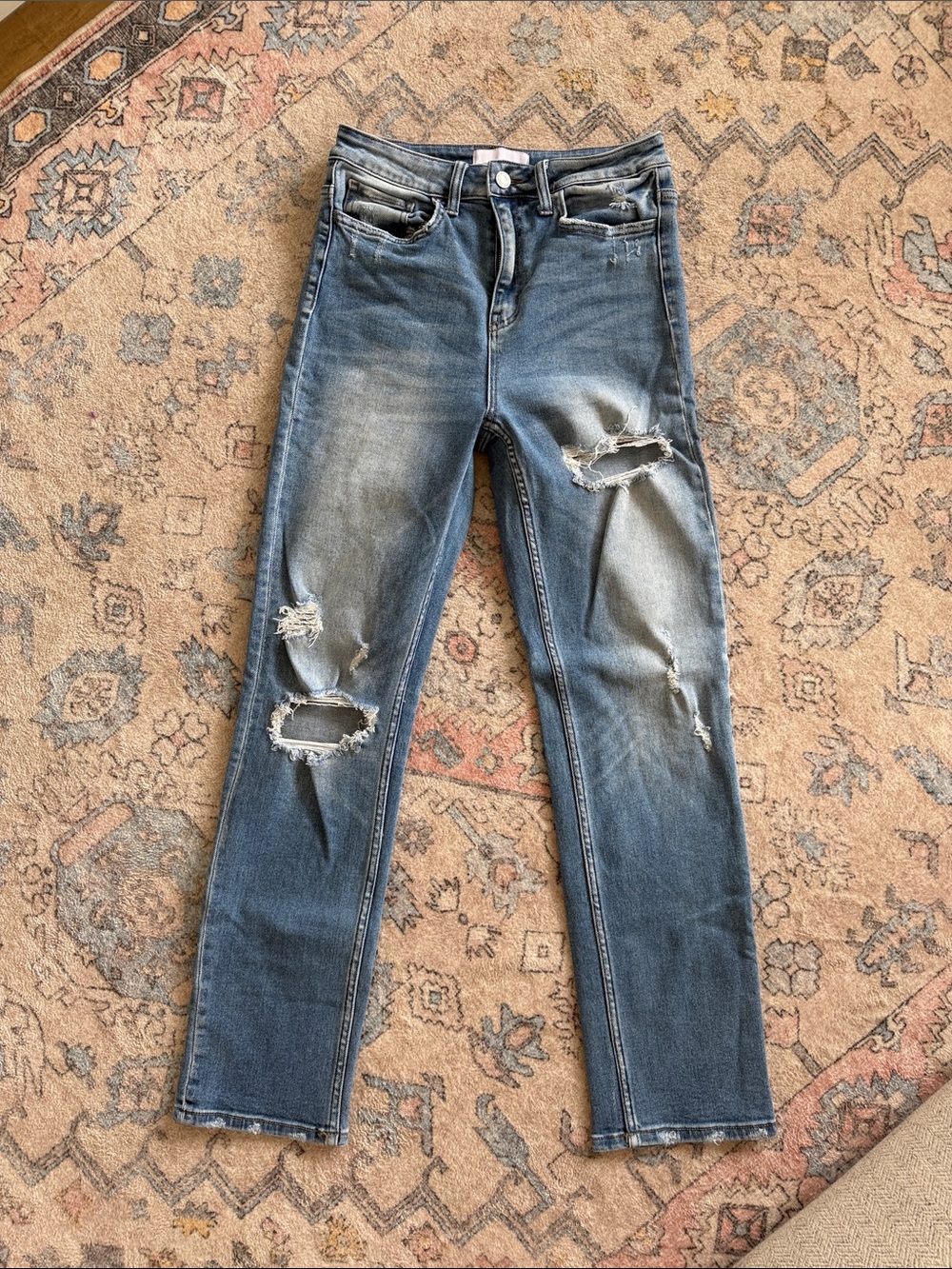 Vervet Women’s Distressed Blue Jeans - Casual Ripped Denim